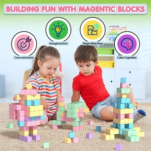 Magnetic Cube Game Sensory Tiles Architectural <strong>Toys</strong> <strong>for</strong> Boys and <strong>Girls</strong> Plastic Set Birthday Gift <strong>for</strong> <strong>Toddlers</strong> - Product Image 2