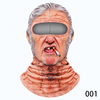 You Can YC-464 Cagoule de ski avec visage réaliste amusant de type vieil homme, doublée polaire, coupe-vent, anti-poussière, en soie glacée, pour l'hiver et l'extérieur