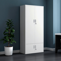 Armoire de classement de bureau moderne et minimaliste en acier épaissi, à profil bas, réglable et verrouillable, avec porte vitrée, type divisé