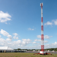 Tour d'antenne télescopique push-up pour l'extension du signal radioamateur et Wi-Fi, mât télescopique portable en acier avec trépied