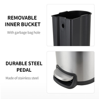 Poubelle à pédale personnalisée à usage domestique Poubelle en acier inoxydable avec seau intérieur