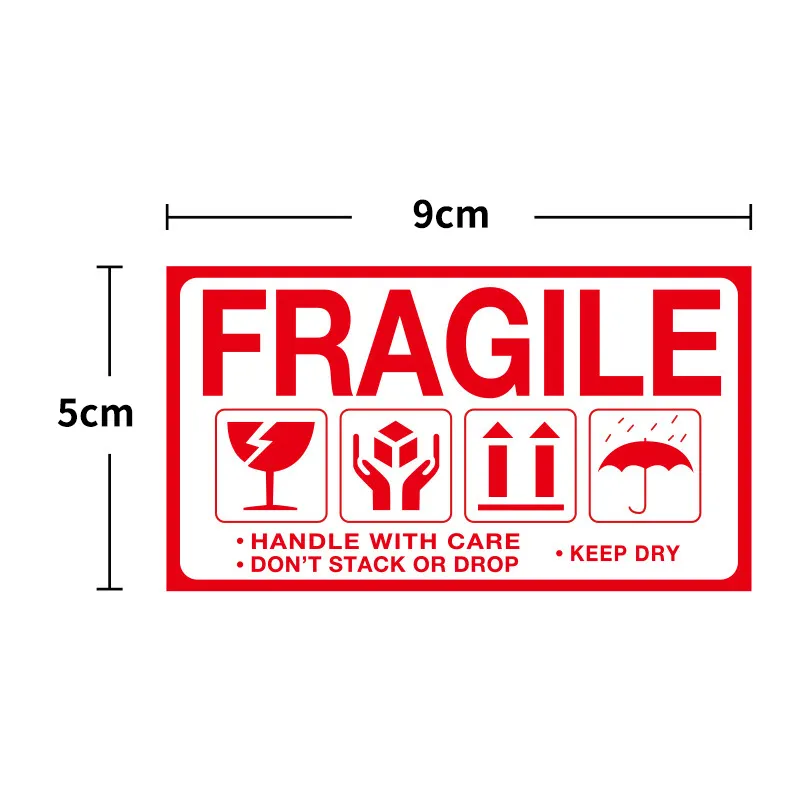 ऑनप्रिंट पेशेवर मुद्रण नाजुक स्टिकर पैकिंग पीपी चेतावनी लेबल नाजुक पहचान लेबल