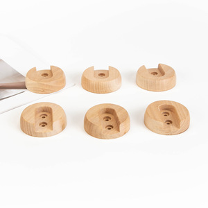 Wood Clothes Hanger Holder <b>Solid</b> <b>Pine</b> Wall Mount Non Detachable <b>Wardrobe</b> Cabinet Hanging Rod Base Fixing Support - Product Image 3