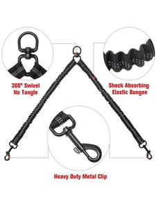 Guinzaglio per cani a due tiri con guinzaglio riflettente per cani leggero con una resistenza e due tiri al guinzaglio retrattile per cani - Product Image 3