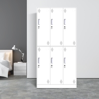 Casier à vêtements professionnel personnalisé OEM pour salle de sport, bureau, casier à chaussures à 6 portes, vestiaire, casiers de dressing