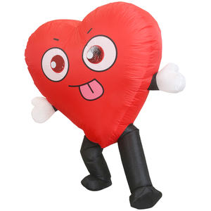 मजेदार प्रदर्शन वाटरप्रूफ इंफ्लेटेबल मस्कट पोशाक प्यारा लाल प्यार दिल पार्टी वैलेंटिन की डे कॉस्प्ले फैनी ड्रेस वयस्क के लिए - Product Image 6