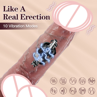 Masseur réaliste pour femmes de 8,46 pouces, brun, avec ventouse, modes de vibration multiples, jouet sexuel pour couples, gode vibrant pour femmes