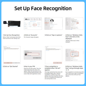Windows Hello Type-C Webcam 4K <span class=keywords><strong>Full</strong></span> <span class=keywords><strong>HD</strong></span> Cámara Web en línea Micrófono ANC incorporado para conferencias Videollamadas - Product Image 6