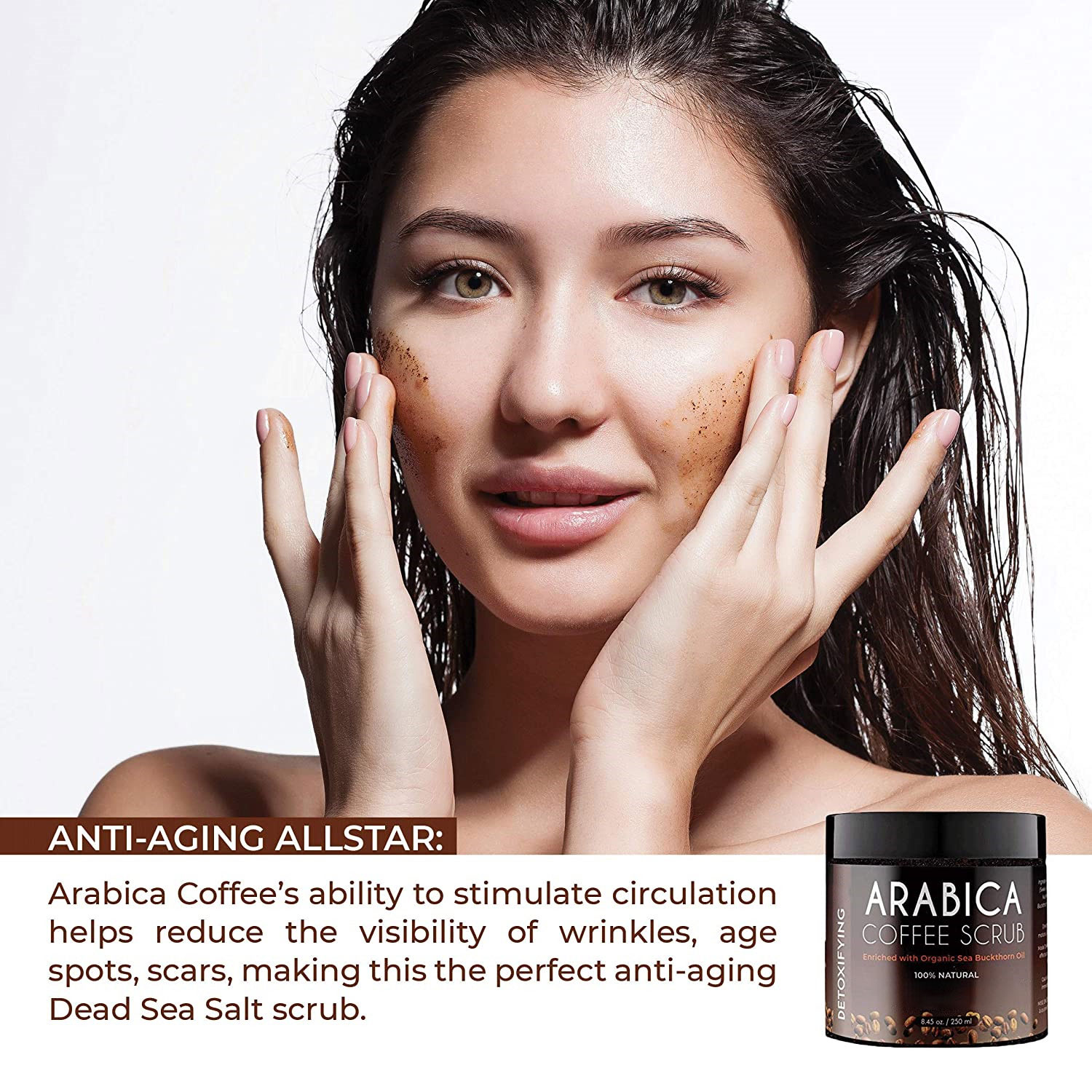 Hot Selling Organic Anti-Cellulite Exfoliating Coffee Arabica Face Body Scrub