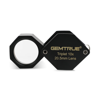 Black Diamond Loupe 10x Triplet Lens 20.5mm Jewelry Magnifier With Leather Case