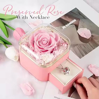 Muttertagsgeschenk Weihnachten Chinesisches Neujahr Neujahrsgeschenk Quadratische Konservierte Ewige Rose Natürliche Dekorative Blume für Valentinstag