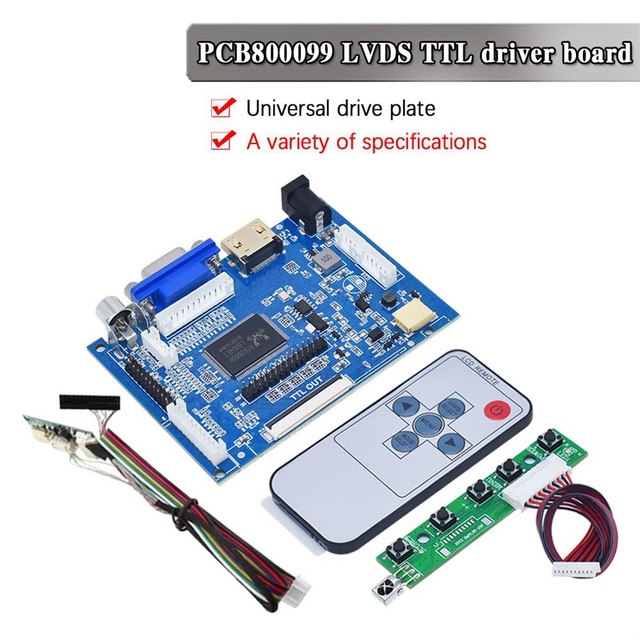 PCB800099-V9 Controller Board 1366x768 1440x900 1024x600 800x600 Support 30 Kinds of Resolution Driver Board Kit for 4.3"-17.3"