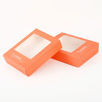 Boîte cadeau rigide en carton ondulé avec fenêtre orange, impression de logo personnalisée via impression offset, revêtement UV pour utilisation en supermarché et en exposition