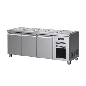 Refrigerador de mostrador personalizado para té con leche, barra de agua, refrigerador, <span class=keywords><strong>congelador</strong></span>, mesa de trabajo, refrigerador de doble puerta - Product Image 6