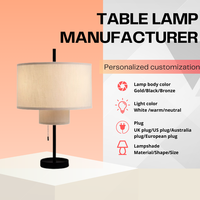 Lampe de table décorative en lin flexible, classique, ronde, pour la maison, LED, ambiance romantique, éclairage chaleureux, belle lampe de table