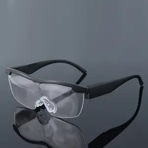 Оптовая продажа, увеличительные очки для чтения 1,6 раз, увеличительные пресбиопические очки для чтения с большим зрением на 250 градусов и светодиодной подсветкой