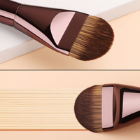 Pinceau de maquillage premium à tête plate, poils synthétiques denses, pinceau cosmétique pour fond de teint liquide ou crème, marque privée