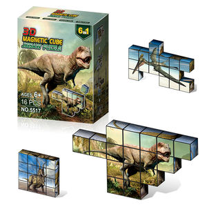Giocattoli educativi del blocco del cubo magnetico di plastica del dinosauro di vendita calda 16PCS - Product Image 2