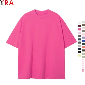  25 สีขนาดใหญ่เสื้อยืดหนักที่กําหนดเองผ้าฝ้าย 100% เปล่า 230 GSM Street สวมเสื้อยืดขายส่งจํานวนมากผู้ชายผู้หญิง