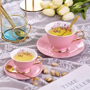 Фарфоровые чайные сервизы с фарфоровым чайным чайом, фарфоровыми чашками и блюдцем, Современная Королевская роза, 13 розовых горшков с цветочным рисунком Gold Line, 27 шт., 15 шт.