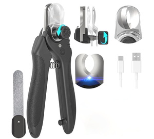 Nouvelle conception 2-en-1 Coupe-ongles et lime pour chiens et chats avec lumière, protection de sécurité améliorée, lame tranchante pour une coupe sans douleur et silencieuse - Product Image 1