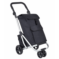 Caddie de courses avec 180 compartiments °   Chariot de courses réutilisable avec poignée réglable, roues pivotantes à l'avant et roues isolées à l'arrière
