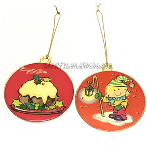 Venta al por mayor de acero pequeño de calidad garantizada, varios tamaños colgantes con patrones de cúpula epoxi, adorno de Navidad para decoración de fiesta - Product Image 1