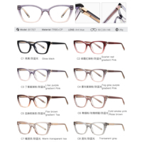 Lunettes anti-lumière bleue MS 81707 TR, monture œil de chat, décor cœur, branches minimalistes, monture translucide texturée, lunettes polyvalentes