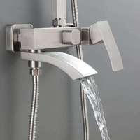 Nouvel Arrivage Ensemble de Douche Carré Grand Format en Acier Inoxydable SUS304 Chromé Poli pour Hôtels, Douche Pluie Pressurisée Sanitaire pour Salle de Bain