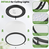 Panneaux lumineux de luxe pour décoration de plafond, 5 CCT, à intensité variable, double anneau, LED, étanches, pour maison américaine