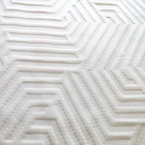 Tecido de malha colchão Jacquard para têxteis-lar Gram médio peso respirável Stripe Stretch Fabric Hometextile OEM ODM trama