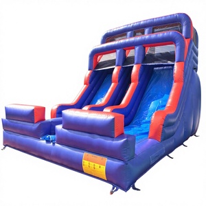 Tobogán inflable comercial de doble cara para eventos al aire libre, castillo inflable para niños, tobogán inflable azul seco para fiestas - Product Image 1