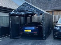 Garage gonflable PVC, noir/clair avec souffleur d'air, tente de garage gonflable mobile pour l'entretien de la voiture, bâche de voiture gonflable pour l'extérieur