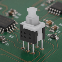 SUDA KAN-W5.8-A1 Interruttore di Controllo Elettronico Autobloccante con Pulsante, Alloggiamento in Plastica IP40, 6 Pin, Montaggio su PCB, DPDT 1NO1NC, 0.1A 24VDC