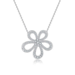 Dernière fleur éternelle fleur à cinq pétales à la mode or clair en alliage de zinc collier ras du cou unisexe tous les jours vêtements élégants en gros Fit - Product Image 1