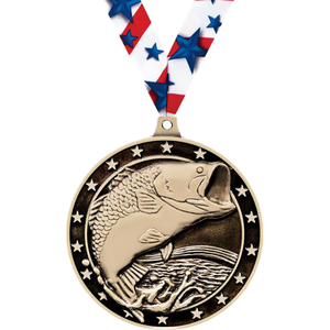 Medalla <span class=keywords><strong>de</strong></span> <span class=keywords><strong>pesca</strong></span> 3D <span class=keywords><strong>de</strong></span> aleación Zin <span class=keywords><strong>de</strong></span> Metal personalizada, oro, bronce, plata con cintas, <span class=keywords><strong>trofeos</strong></span> y placas elegantes - Product Image 1