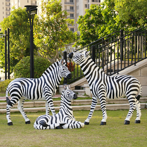 Ngựa vằn lớn điêu khắc trang trí sợi thủy tinh vườn đài phun nước trang trí không thấm nước làm bằng tay cho cảnh quan bãi cỏ danh lam thắng cảnh tại chỗ - Product Image 3