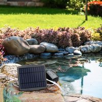 Pompe d'Oxygène Solaire pour Fontaine, Kit de Pompe Submersible Solaire, avec Tuyau d'Oxygène pour Aquarium et Diffuseur à Bulle