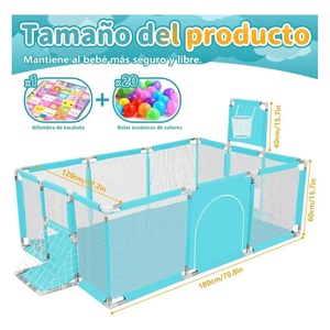 Baby Playpen 8 Panel Enclosure With <b>Ball</b> <b>Pool</b> And Mat For Toddlers Indoor Play Area - Product Image 2