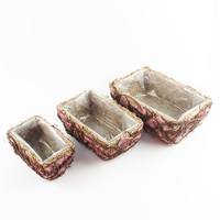 Vente en gros de pots de fleurs décoratifs faits à la main de style moderne et simple, pots de fleurs de jardin, pots de fleurs pour plantes succulentes en rotin