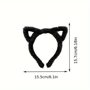 Serre-têtes en peluche mignons avec oreilles de <span class=keywords><strong>chat</strong></span> pour femmes, en fausse fourrure douce, accessoires pour maquillage, lavage du visage, spa et fêtes - Product Image 5