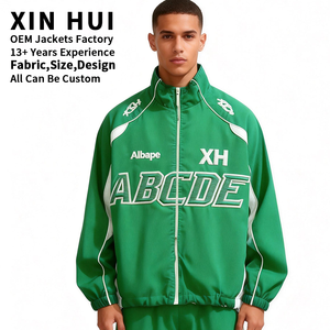 Chaqueta Deportiva Personalizada con Logotipo, Chaqueta Cortavientos de Alta Calidad para Hombre, Bordada, con Parches, Estilo Vintage, Verde, Ligera y Delgada - Product Image 2