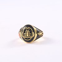 Anpassbarer Vintage Goldplattierter Kupfer-Zirkon-Meisterschaftsring mit Verstellbarem Einleger für Jubiläums- und Partygeschenke