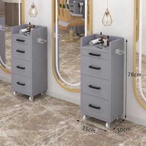 Chariot de Salon de Coiffure en Bois Moderne et Simple de Haute Qualité avec 4 Roues pour Mobilier Commercial de Salon – Vente en Gros - Product Image 2