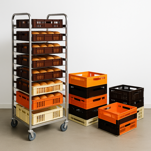 Caisses à pain empilables en plastique recyclable de qualité alimentaire en maille de haute qualité pour l'industrie de la boulangerie - Product Image 6