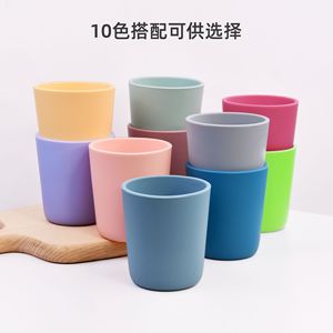 Vaso para beber para bebés, diseño simple de boca abierta de silicona para niños de 1 a 2 años, color azul crepúsculo - Product Image 2