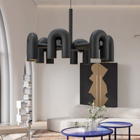 Nordique moderne Simple concepteur en forme de U tuyau d'eau pendentif lumière lustre en fer pour salon et chambre d'enfants