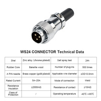 Conector WS24 de envío en 7 días, núcleo macho/hembra 2-19 para soldadura, enchufe de aviación, conector de alimentación, conjunto completo de enchufe y enchufe
