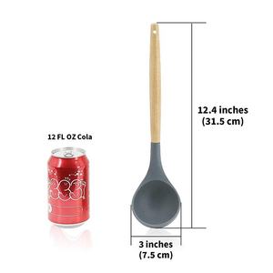 BPA Free Eco-Friendly Kitchen Cookware Modern Design Wooden Handle Spatula Set - Product Image 4