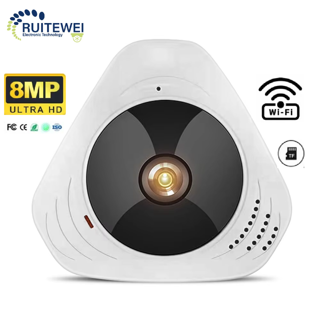 8MP Yoosee/Eseecloud APP 360-Degree Panoramic View VR CMOS Dome Camera SD Card IR Night Vision Motion Detection Smart Tracking